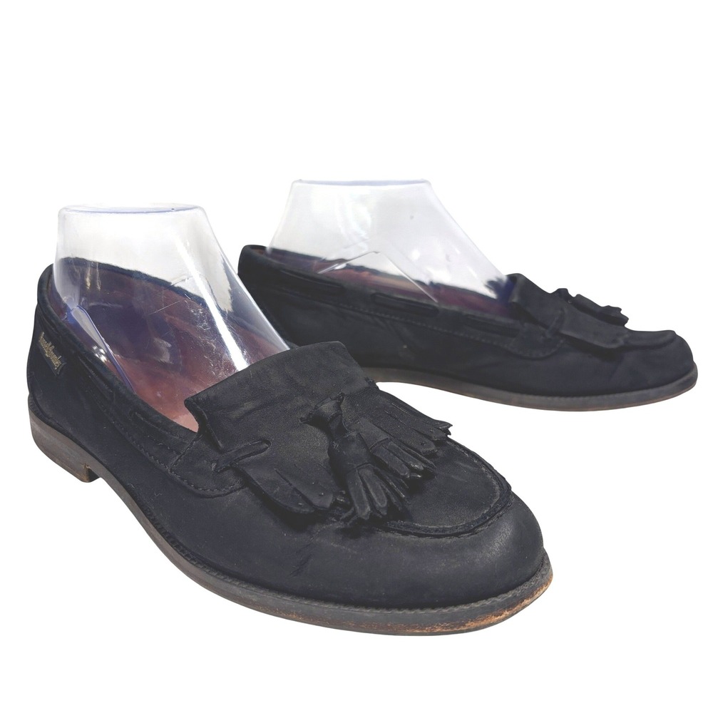 Russell & Bromley Black Leather Chester Tassel Loafer Womens Size 38 Made Italy